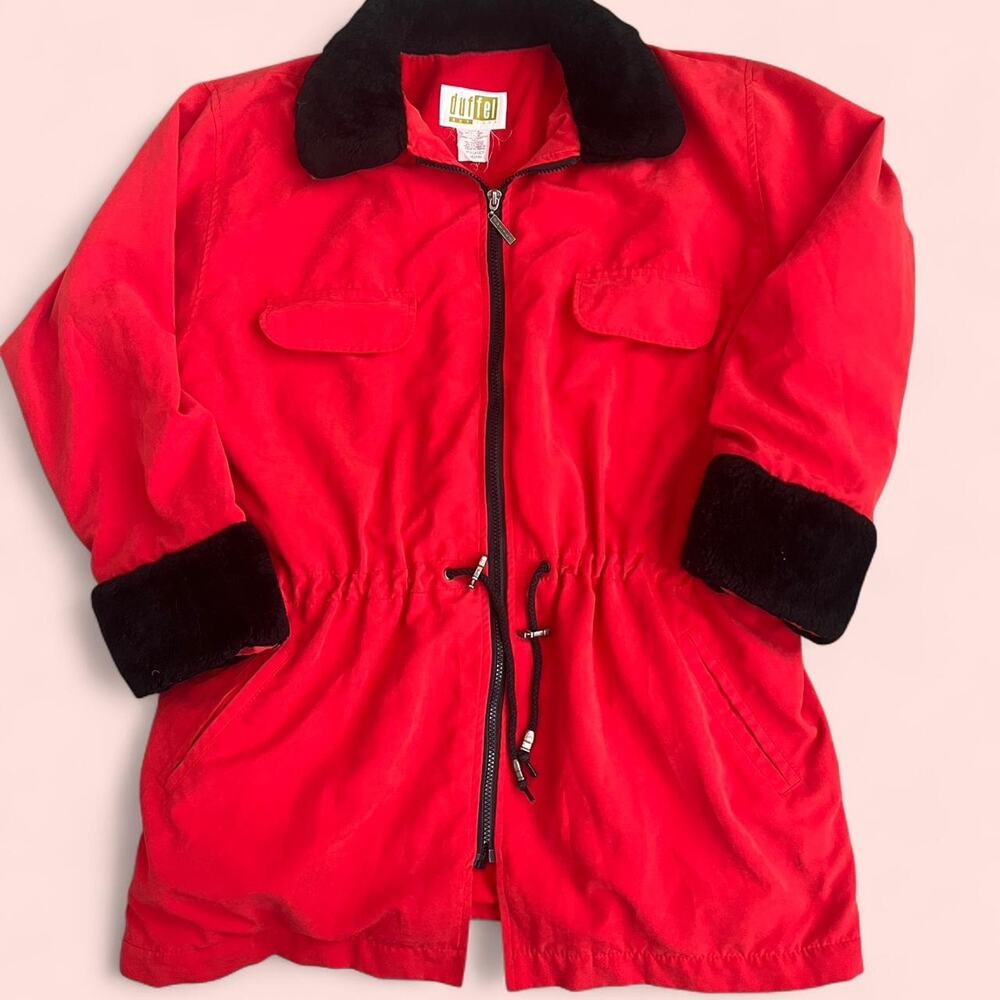 Red and black vintage ski jacket